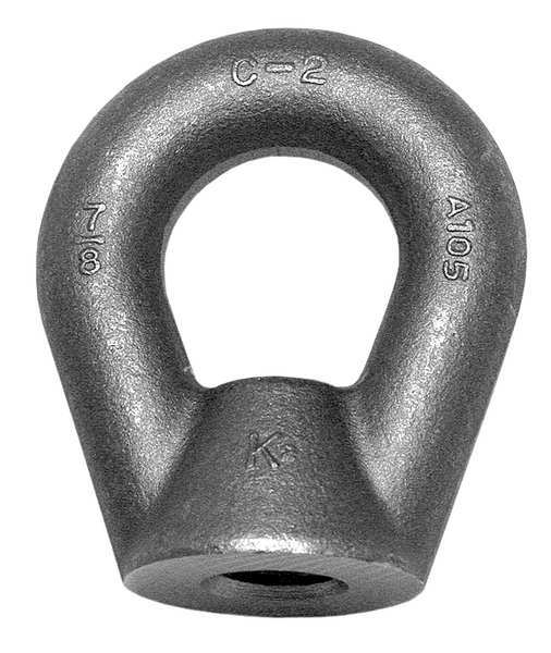 Oval Eye Nut,  1"-8 Thread Size,  1-11/16 in Thread Lg,  Steel,  Black Oxide