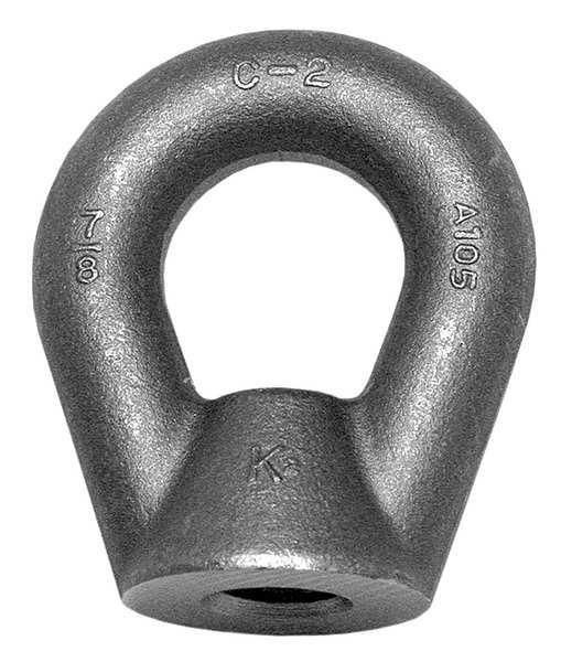 Oval Eye Nut,  1-1/2"-6 Thread Size,  2-7/32 in Thread Lg,  Steel,  Black Oxide