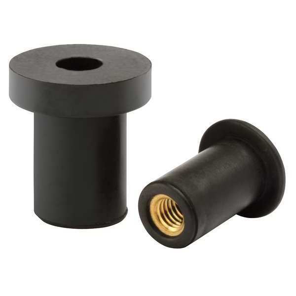 Rivet Nut,  #6-32 Dia./Thread Size,  0.554 in Head Dia.,  0.981 in L,  Rubber,  25 PK