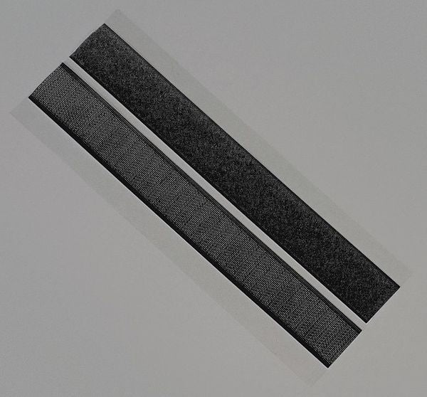 Reclosable Fastener Shapes,  Rubber Adhesive,  6 in,  1 in Wd,  Black,  150 PK