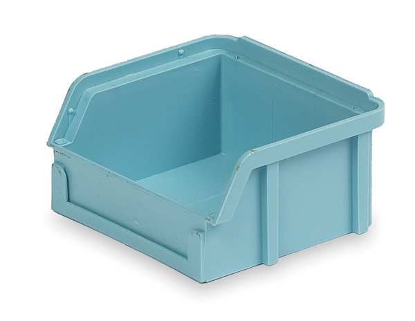 Hang & Stack Storage Bin,  Light Blue,  Plastic,  3 1/2 in L x 4 in W x 2 in H,  10 lb Load Capacity