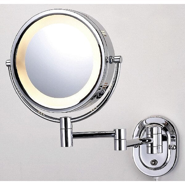 10" W,  Chrome Lighted Makeup Mirror