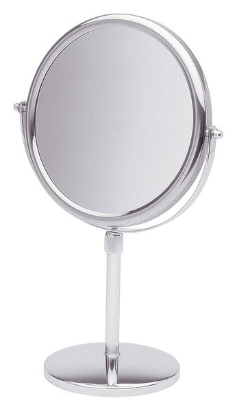 9" W,  Chrome Pedestal Makeup Mirror