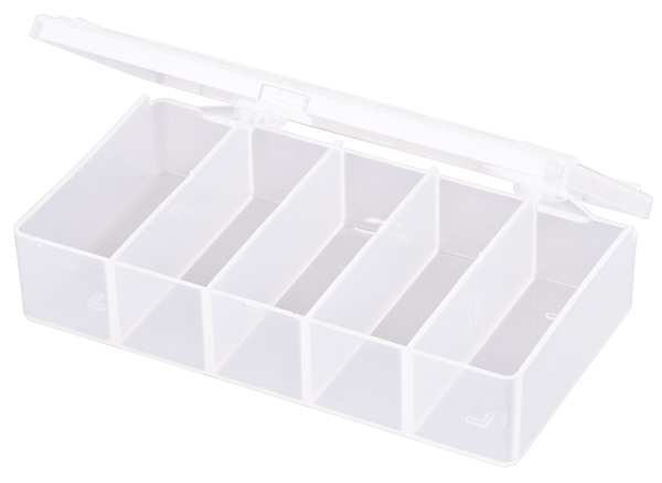 Compartment Box with 5 compartments,  Plastic,  1 5/16 in H x 2-15/16 in W