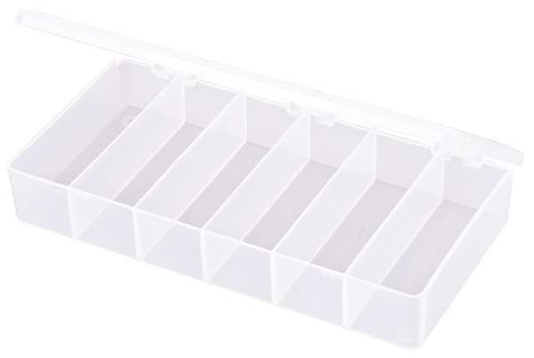 Compartment Box with 6 compartments,  Plastic,  1 3/8 in H x 4 in W