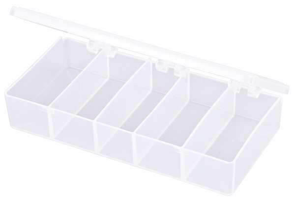 Compartment Box with 5 compartments,  Plastic,  1 3/8 in H x 3-3/16 in W