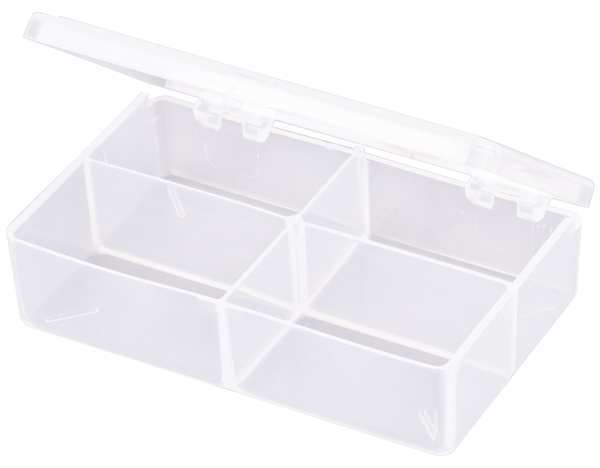 Compartment Box with 4 compartments,  Plastic,  1 3/16 in H x 2-5/8 in W
