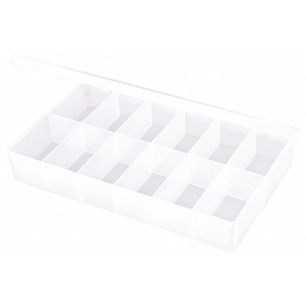 Compartment Box with 12 compartments,  Plastic,  1 3/4 in H x 6-3/16 in W