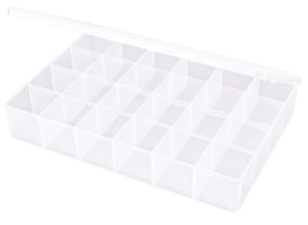 Compartment Box with 24 compartments,  Plastic,  2 5/16 in H x 8-1/2 in W