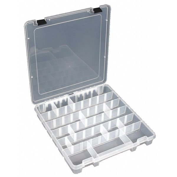 Adjustable Compartment Box with 4 to 40 compartments,  Plastic,  2 in H x 15 in W