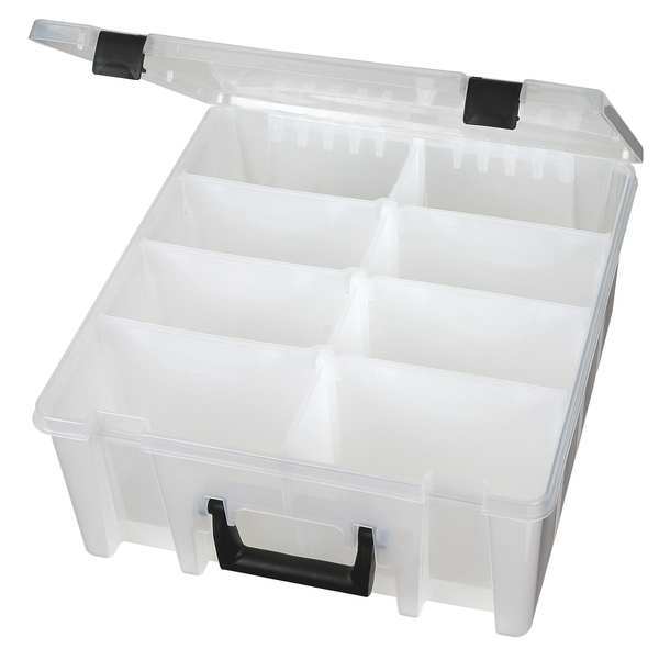 Adjustable Compartment Box with 1 to 8 compartments,  Plastic,  6 1/4 in H x 14-5/32 in W