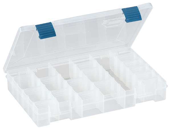 Adjustable Compartment Box with 6 to 21 compartments,  Plastic,  1 3/4 in H x 7-1/4 in W
