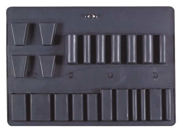 Storage Case Set, 17-1/4x12-1/4x1/2, Black