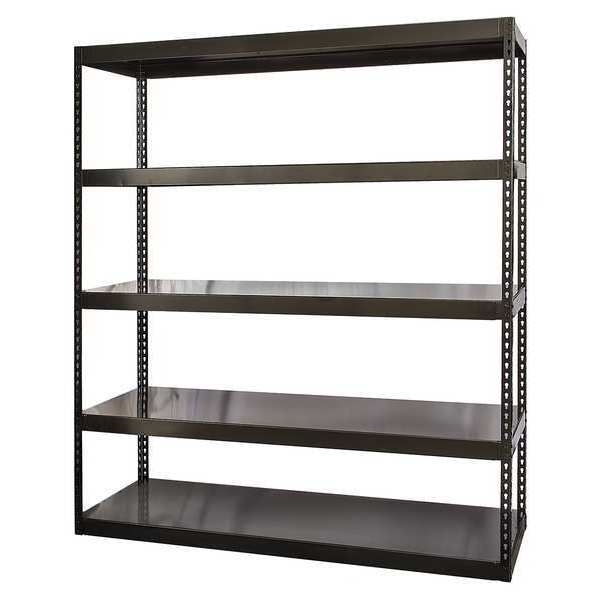 Boltless Shelving Unit,  36"D x 72"W x 84"H,  5 Shelves,  Steel