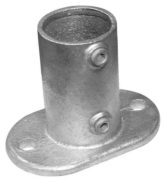 Structural Pipe Fitting,  Railing Base Flange,  Cast Iron,  2 in Pipe Size,  50000 lb Tensile Strength
