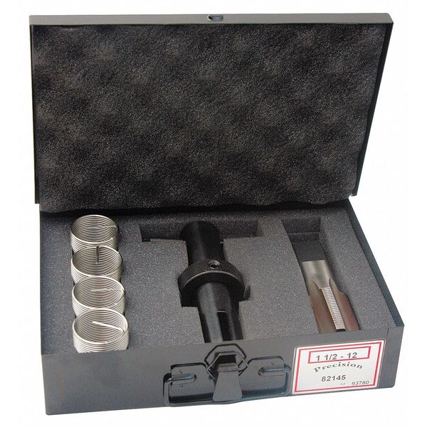 Free-Running Helical Insert Repair Kit,  Helical Inserts,  M30-3.50,  Plain Stainless Steel,  6 Inserts