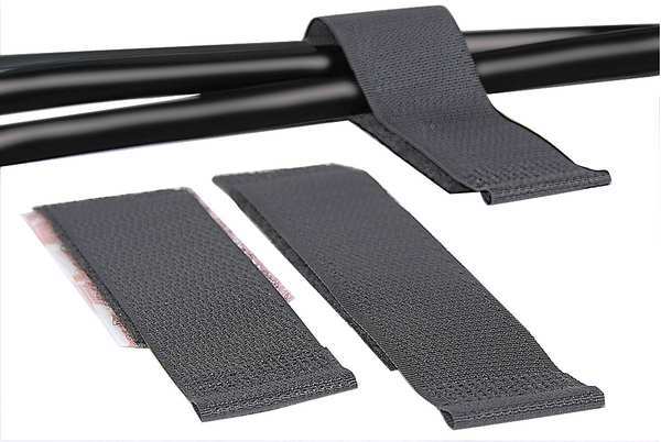 Reclosable Fastener,  Rubber Adhesive,  4 in,  1 in Wd,  Black,  25 PK