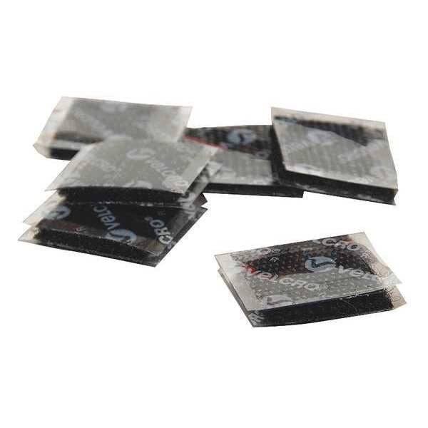 Reclosable Fastener Shape,  Square,  Acrylic Adhesive,  1 in,  1 in Wd,  Black,  50 PK