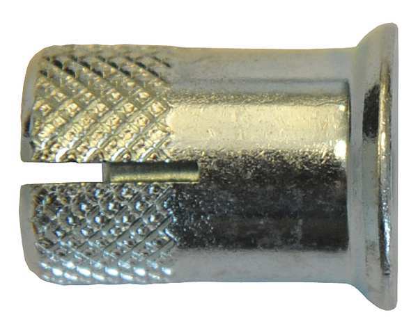 Sup-R-Drop Flanged Coil Thread Anchor,  1/2" Dia,  3/4" L,  Steel Zinc Plated,  20 PK