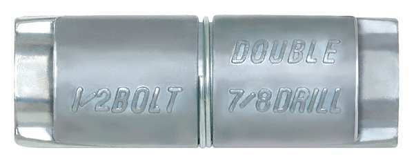 Double Double Lag Shield,  3/8" Dia,  2" L,  Alloy Steel Plain,  50 PK