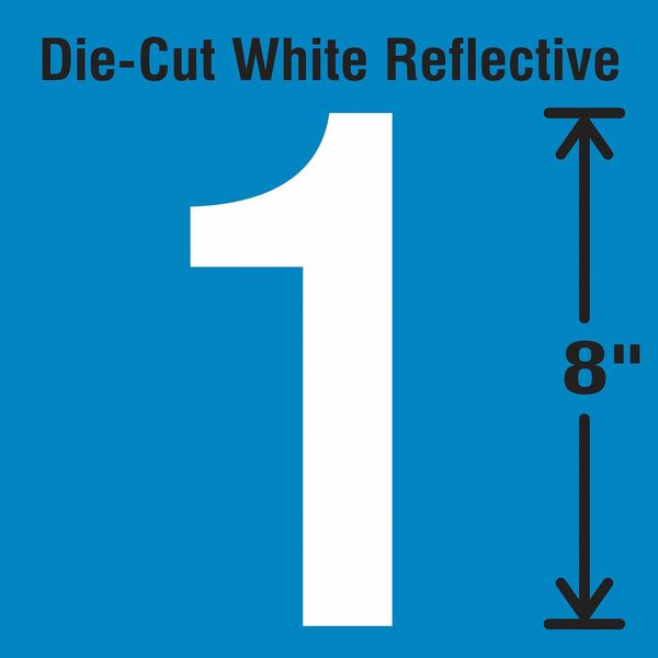 Die-Cut Reflective Number Label,  1