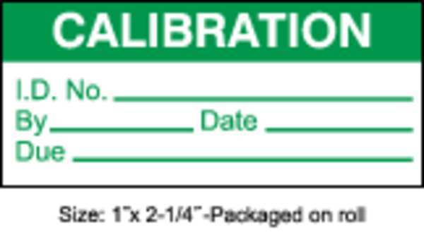 Calibration Label, ENG, Green/White, PK250,  TC3-21002-R250