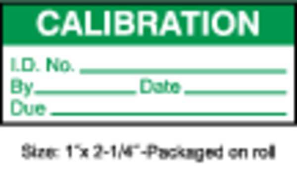 Calibration Label, ENG, Green/White, PK250,  TC-21002-R250