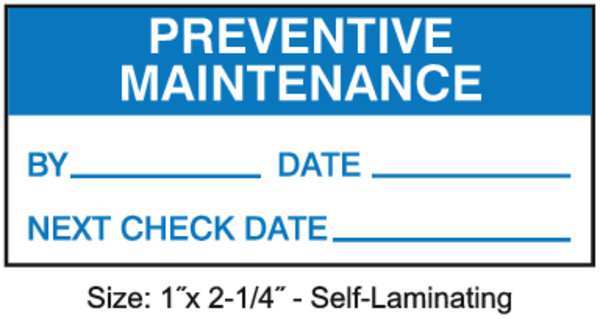 Inspection Label,  ENG,  Maintenance,  PK225,  Language: English