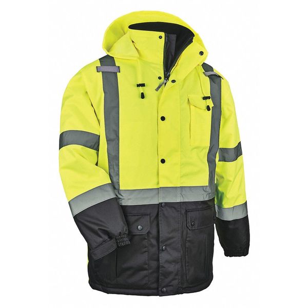 Hi Vis Thermal Parka, Lime, Large