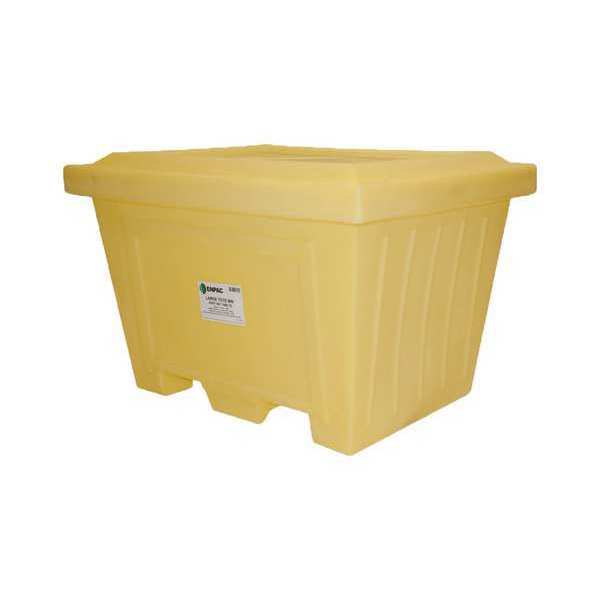 Yellow Storage Tote,  Plastic,  16.58 cu ft Volume Capacity