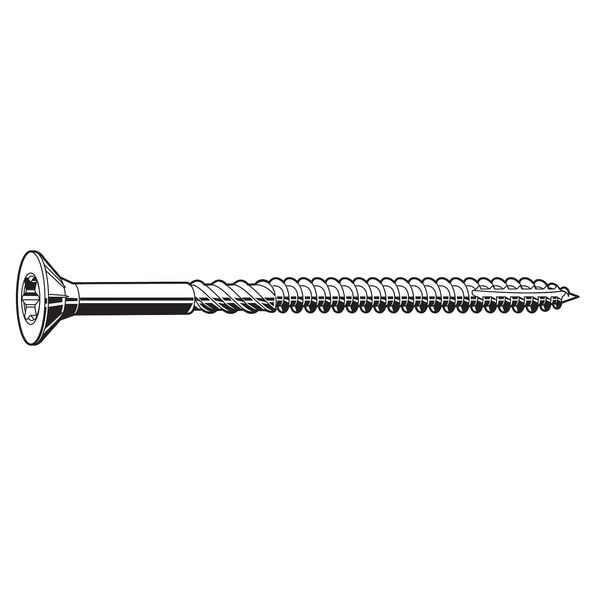 Wood Screw,  #10 x 3 in,  Zinc Yellow Steel Flat Head Torx Drive,  200 PK