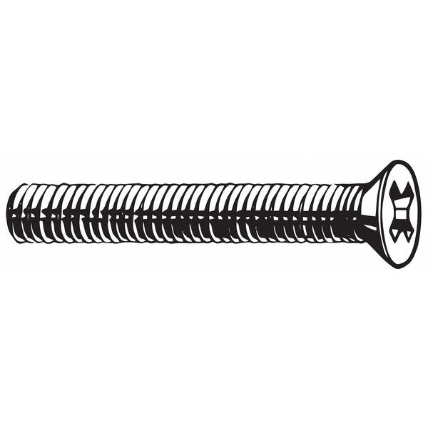 M4-0.70 x 10 mm Phillips Flat Machine Screw,  Plain 316 Stainless Steel,  50 PK