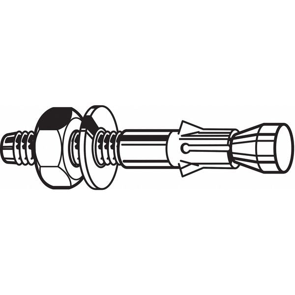 Wedge Anchor,  5/16" Dia.,  3-1/2" L,  18-8 Stainless Steel Plain,  25 PK