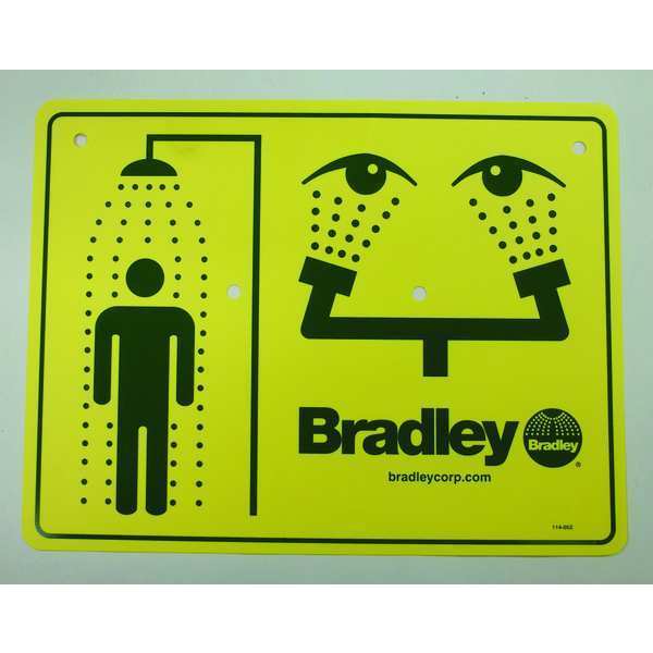 Combination Sign,  For Use With Bradley Safety Showers