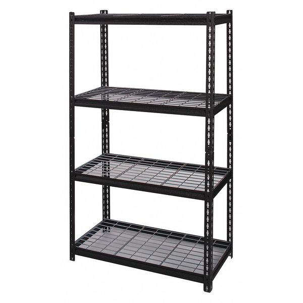 Wire Shelving Unit,  18"D x 36"W x 60"H,  4 Shelves,  Black