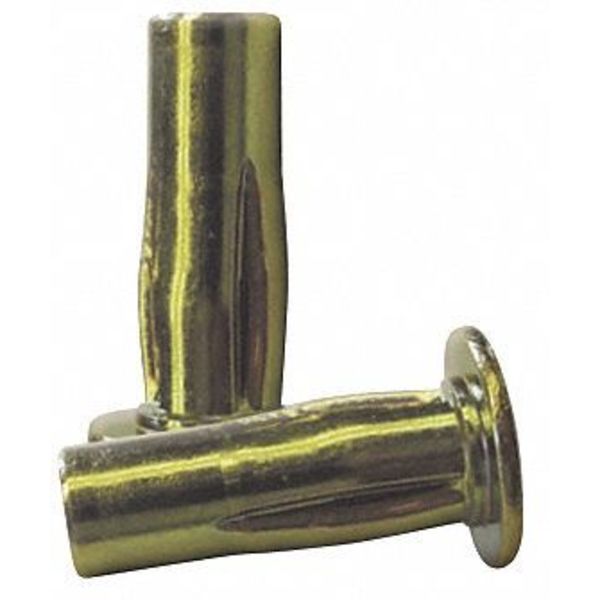 Slotted Body Rivet Nut,  M8-1.25 Dia./Thread Size,  19.65 in Head Dia.,  28.95 mm L,  Steel,  5 PK