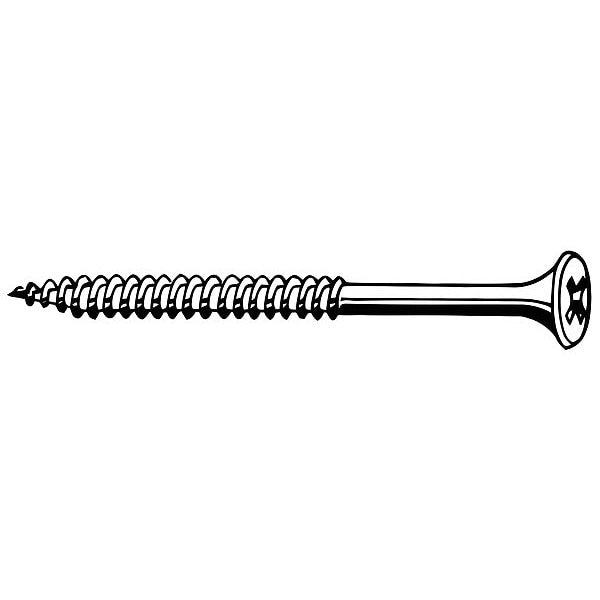 Drywall Screw,  #6 x 1 in,  Steel Flat Head Phillips Drive,  500 PK