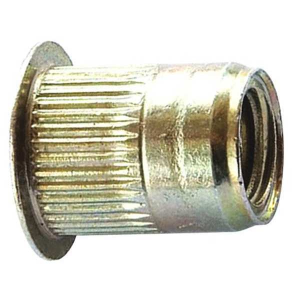 Knurled Rivet Nut,  M5-0.80 Dia./Thread Size,  10.54 mm Head Dia.,  12.07 mm L,  Steel,  25 PK