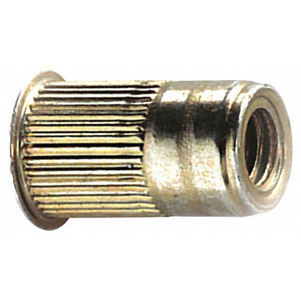 Knurled Rivet Nut,  5/16"-18 Dia./Thread Size,  0.595 in Head Dia.,  0.69 in L,  Steel,  10 PK