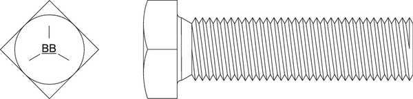 Square Head Bolt,  Steel,  Grade 5,  Zinc Yellow,  1/2"-13 Thread Size,  3 in Lg,  30 PK