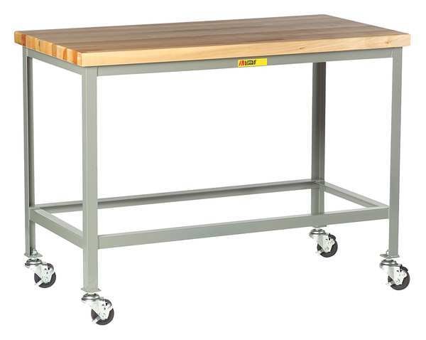 Mobile Wrkbnch,  Butcher Block,  48" W,  24" D,  Caster Dia.: 3"