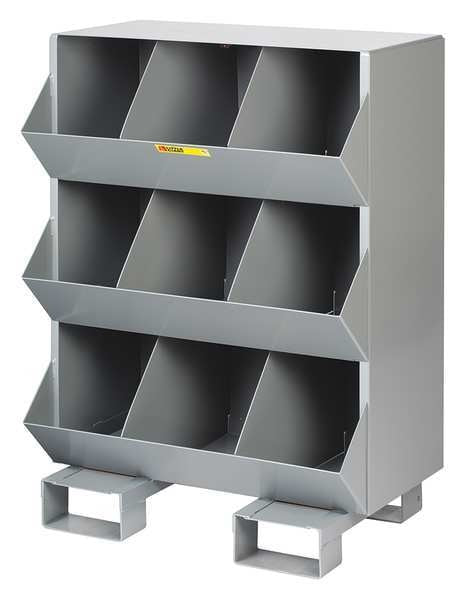 Steel Sectional Stacking Bin,  20 in D x 42 in H x 32 in W,  4 Shelves,  Gray