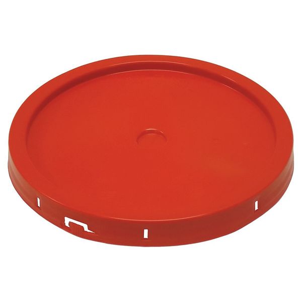 Plastic Pail Lid, Tear Tab, Red, For 34A256
