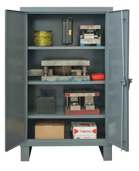 12 ga. Heavy-Duty Steel Storage Cabinet,  36 in W,  66 in H,  Stationary