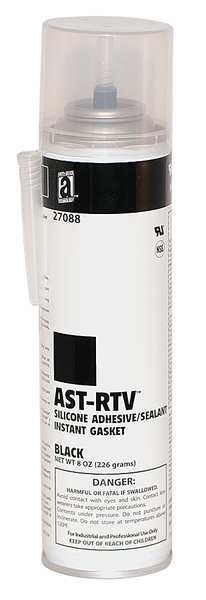 RTV Silicone, 8 oz., Black, -85 to 450F