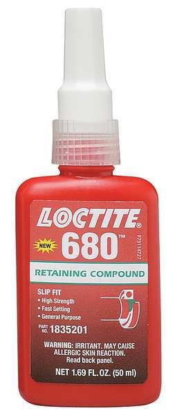 Retaining Compound,  680 Series,  Green,  Liquid,  High Strength,  50 mL Bottle