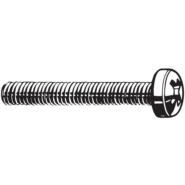 M6-1.00 x 10 mm Phillips Fillister Machine Screw,  Plain 18-8 Stainless Steel,  25 PK