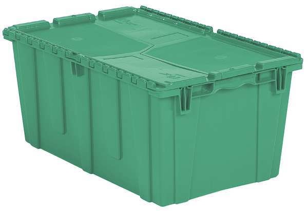 Green Attached Lid Container,  Plastic