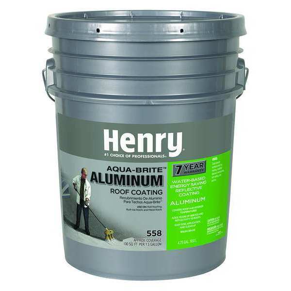 Aluminum Roof Coating,  5 gal,  Pail,  Silver