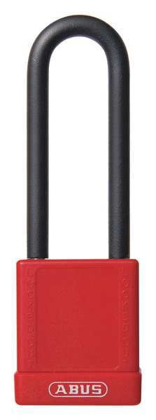 Lockout Padlock,  KD,  Red,  1-3/4"H,  Shackle Dia.: 1/4 in